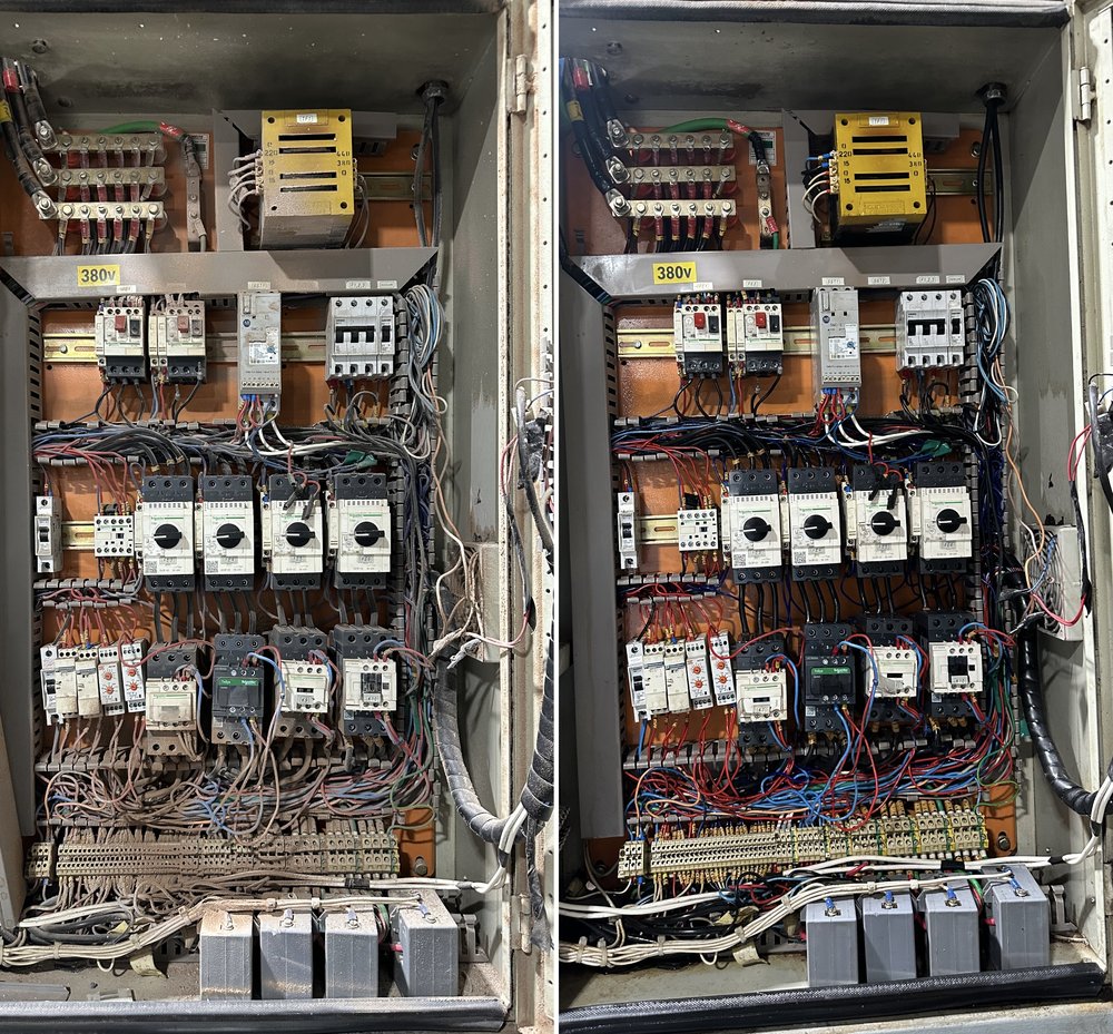 Antes e depois — painel elétrico 380V
